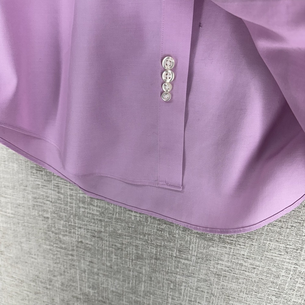 Lands' End Shirt Mens Large Pink Pinpoint Oxford Long Sleeve Button Down Dress - Picture 4 of 13